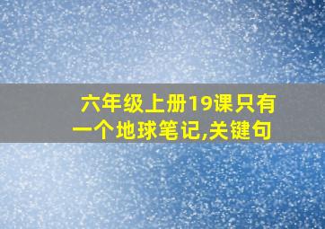 六年级上册19课只有一个地球笔记,关键句