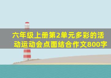 六年级上册第2单元多彩的活动运动会点面结合作文800字