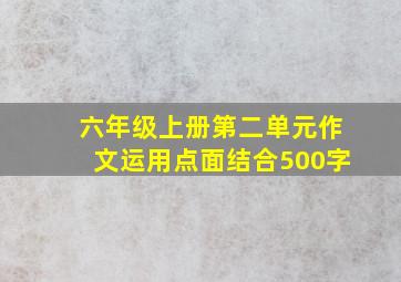 六年级上册第二单元作文运用点面结合500字