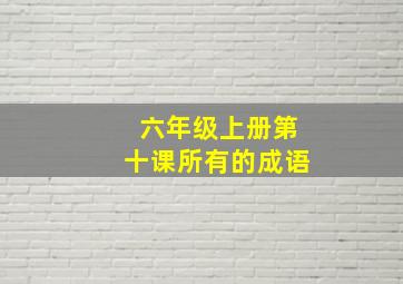 六年级上册第十课所有的成语