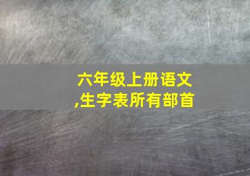 六年级上册语文,生字表所有部首