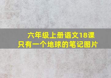 六年级上册语文18课只有一个地球的笔记图片