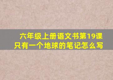 六年级上册语文书第19课只有一个地球的笔记怎么写