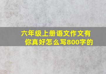 六年级上册语文作文有你真好怎么写800字的