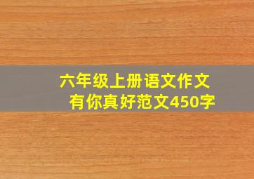 六年级上册语文作文有你真好范文450字