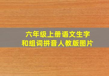 六年级上册语文生字和组词拼音人教版图片