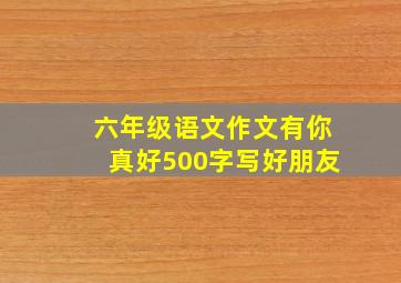 六年级语文作文有你真好500字写好朋友