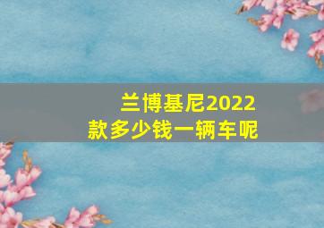 兰博基尼2022款多少钱一辆车呢