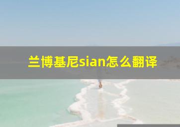 兰博基尼sian怎么翻译