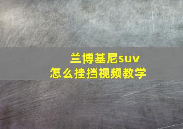 兰博基尼suv怎么挂挡视频教学