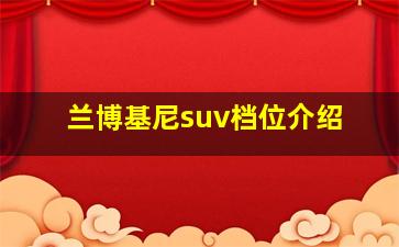 兰博基尼suv档位介绍