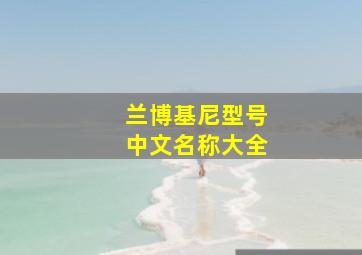 兰博基尼型号中文名称大全