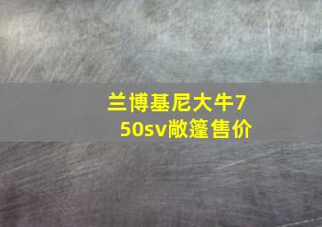 兰博基尼大牛750sv敞篷售价