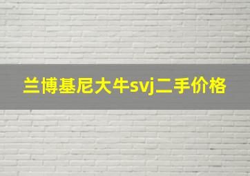 兰博基尼大牛svj二手价格