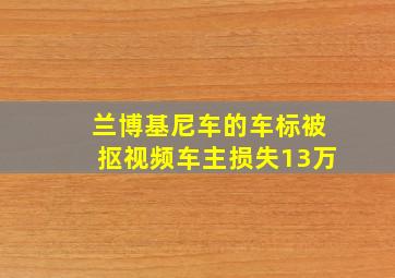 兰博基尼车的车标被抠视频车主损失13万