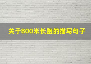 关于800米长跑的描写句子