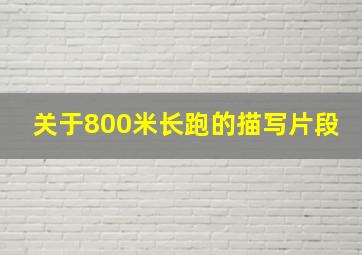 关于800米长跑的描写片段