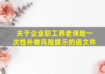 关于企业职工养老保险一次性补缴风险提示的函文件