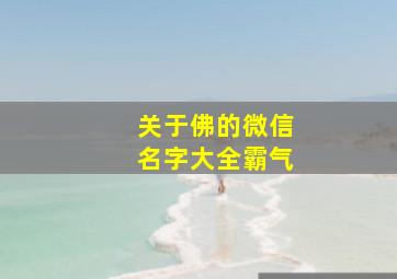 关于佛的微信名字大全霸气