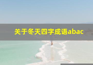 关于冬天四字成语abac