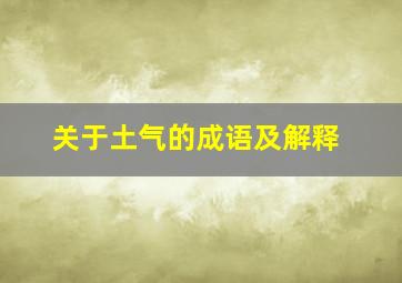 关于土气的成语及解释