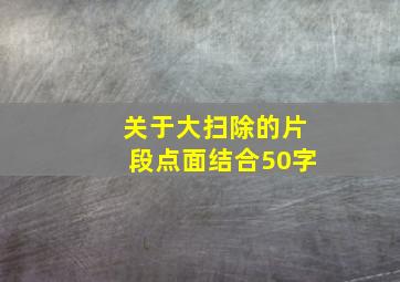 关于大扫除的片段点面结合50字