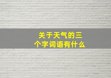 关于天气的三个字词语有什么