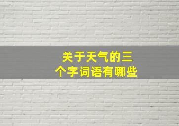 关于天气的三个字词语有哪些