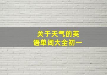 关于天气的英语单词大全初一