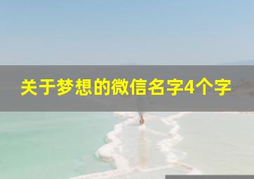 关于梦想的微信名字4个字