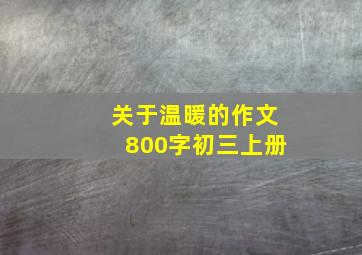 关于温暖的作文800字初三上册