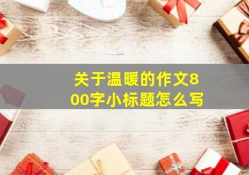 关于温暖的作文800字小标题怎么写