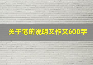 关于笔的说明文作文600字