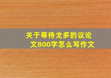 关于等待戈多的议论文800字怎么写作文