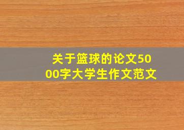 关于篮球的论文5000字大学生作文范文