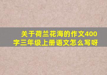 关于荷兰花海的作文400字三年级上册语文怎么写呀