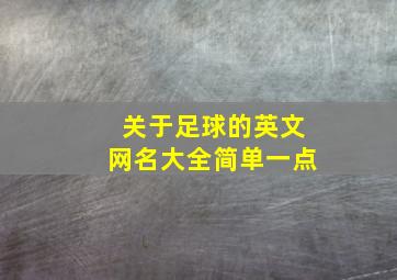 关于足球的英文网名大全简单一点