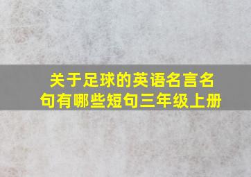 关于足球的英语名言名句有哪些短句三年级上册