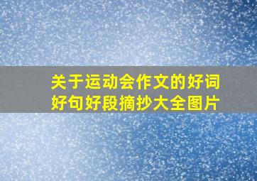 关于运动会作文的好词好句好段摘抄大全图片