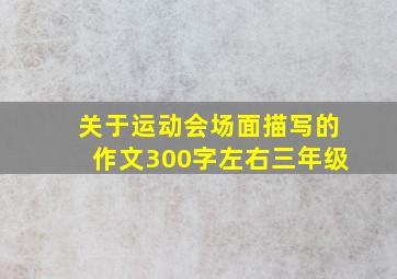 关于运动会场面描写的作文300字左右三年级