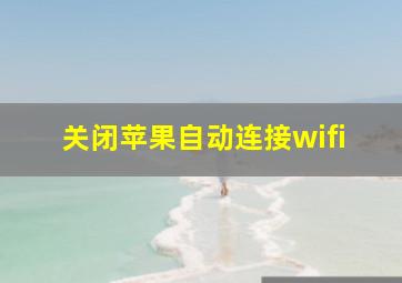 关闭苹果自动连接wifi