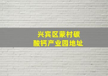 兴宾区蒙村碳酸钙产业园地址