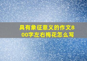 具有象征意义的作文800字左右梅花怎么写