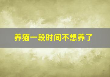 养猫一段时间不想养了