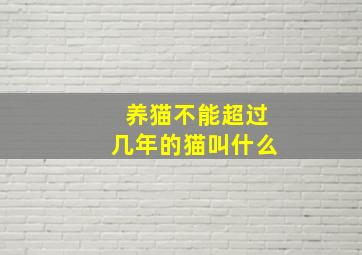 养猫不能超过几年的猫叫什么