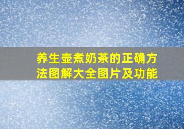 养生壶煮奶茶的正确方法图解大全图片及功能