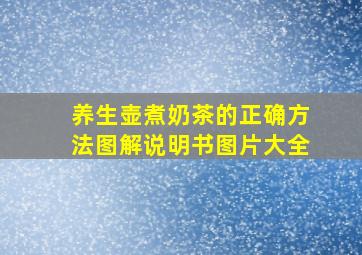 养生壶煮奶茶的正确方法图解说明书图片大全