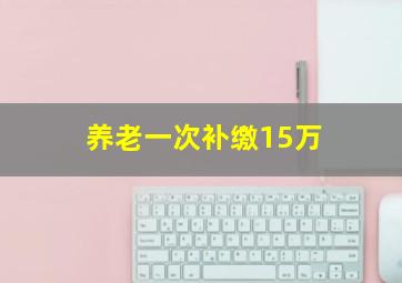 养老一次补缴15万