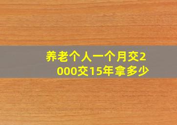 养老个人一个月交2000交15年拿多少