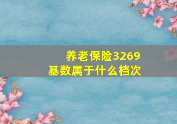 养老保险3269基数属于什么档次